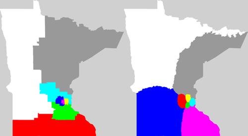Minnesota current and proposed districting