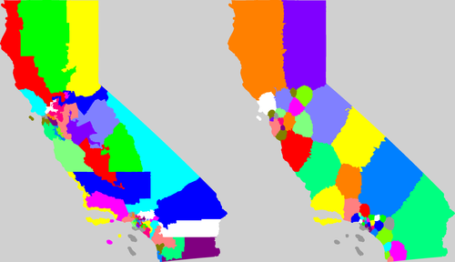 California current and proposed districting
