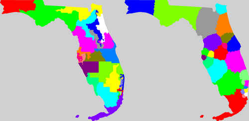 Florida current and proposed districting