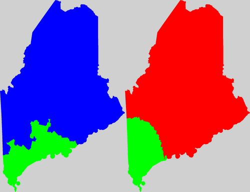 Maine current and proposed districting
