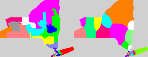 New York congressional district map, current and my way