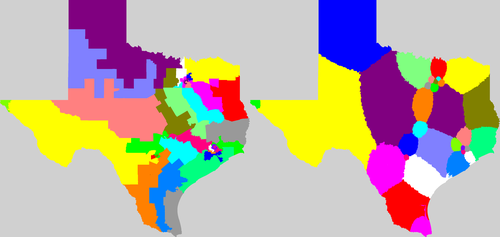 Texas current and proposed districting