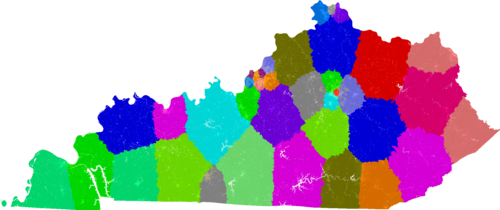 Kentucky Senate congressional district map, current