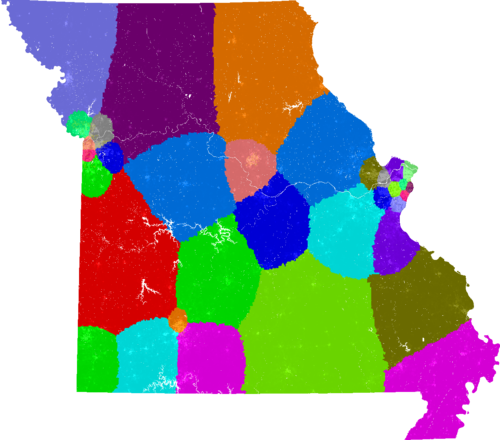 Missouri Senate congressional district map, current