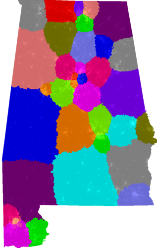 Alabama Senate congressional district map, current