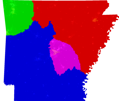 Arkansas Congress congressional district map, current