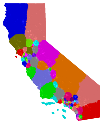 California Assembly congressional district map, current