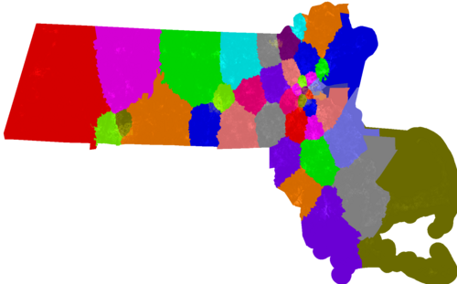 Massachusetts Senate congressional district map, current