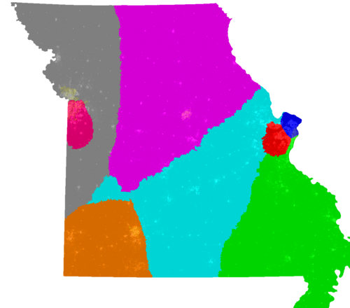 Missouri Congress congressional district map, current