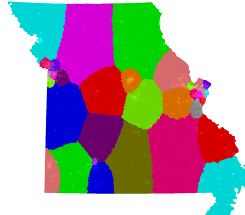 Missouri Senate congressional district map, current