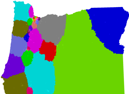 Oregon State Senate congressional district map, current