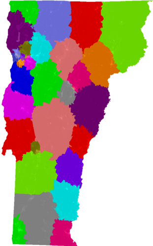 Vermont Senate congressional district map, current